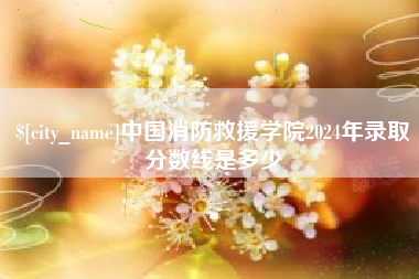 阿拉尔中国消防救援学院2024年录取分数线是多少