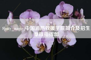 阿拉尔中国消防救援学院简介及招生章程指挥部