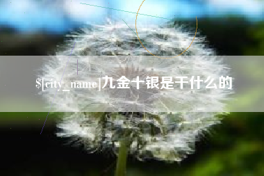 阿拉尔九金十银是干什么的