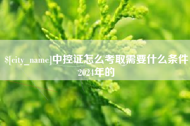 阿拉尔中控证怎么考取需要什么条件2024年的
