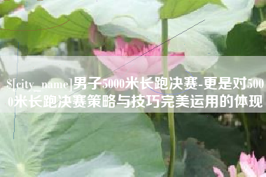 阿拉尔男子5000米长跑决赛-更是对5000米长跑决赛策略与技巧完美运用的体现