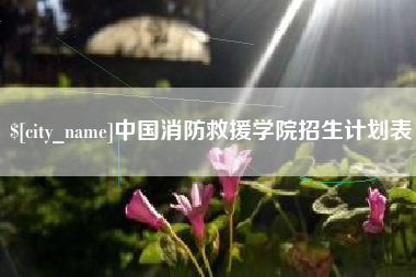 阿拉尔中国消防救援学院招生计划表